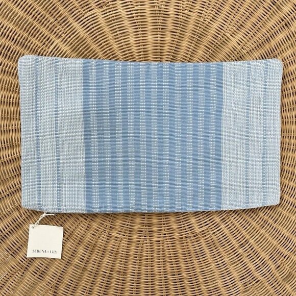NEW Serena & Lily Zuma Outdoor Pillow Cover (12”x21”)-Hydrangea Blue - Picture 1 of 2